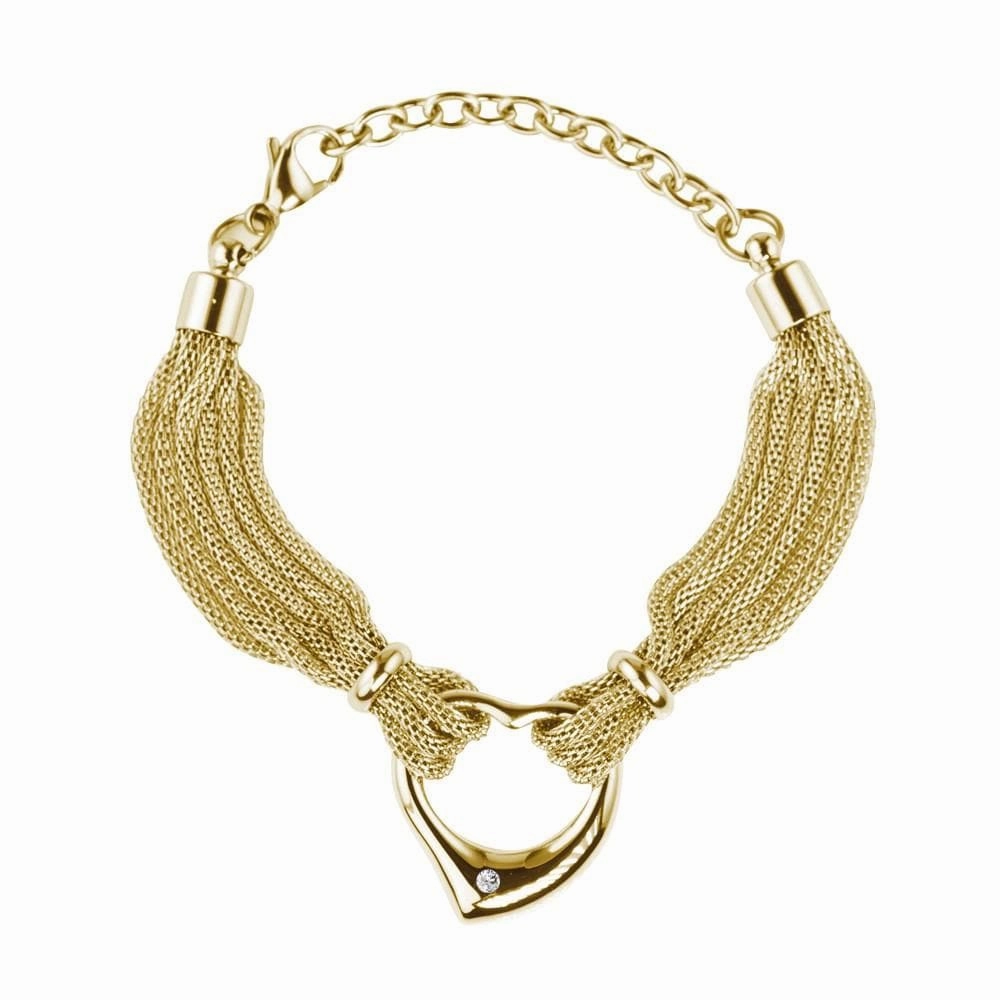 Steel Heart Bracelet Gold hand-chain-bracelet  