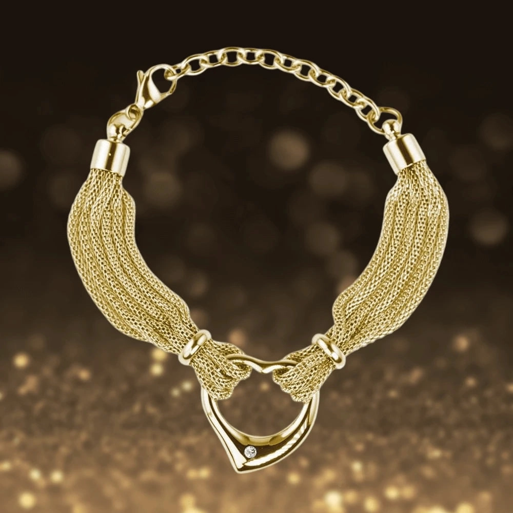 Steel Heart Bracelet Gold