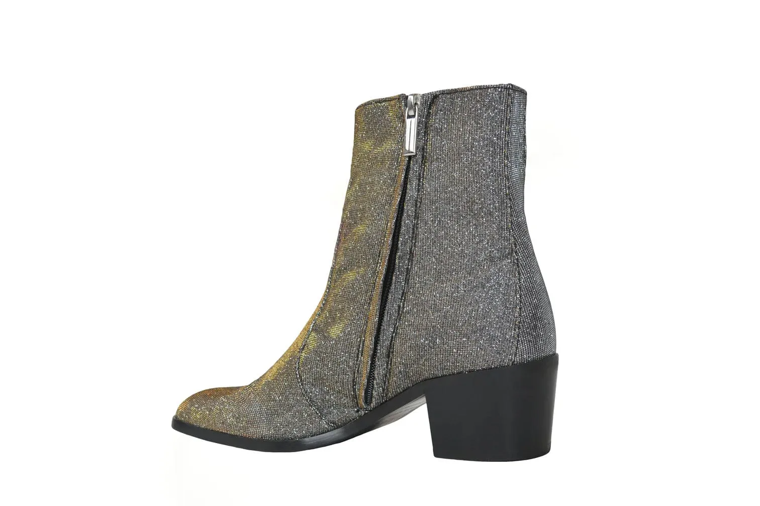 Steffy Veganes Leder Niedrige Absätze Vegane Stiefel | Metallisch