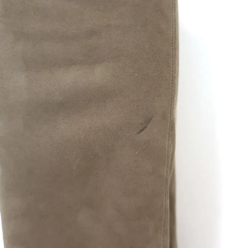 Stella McCartney Over-the-Knee-Stiefel Taupe Glitzer Kunstwildleder Größe 41 High Heel