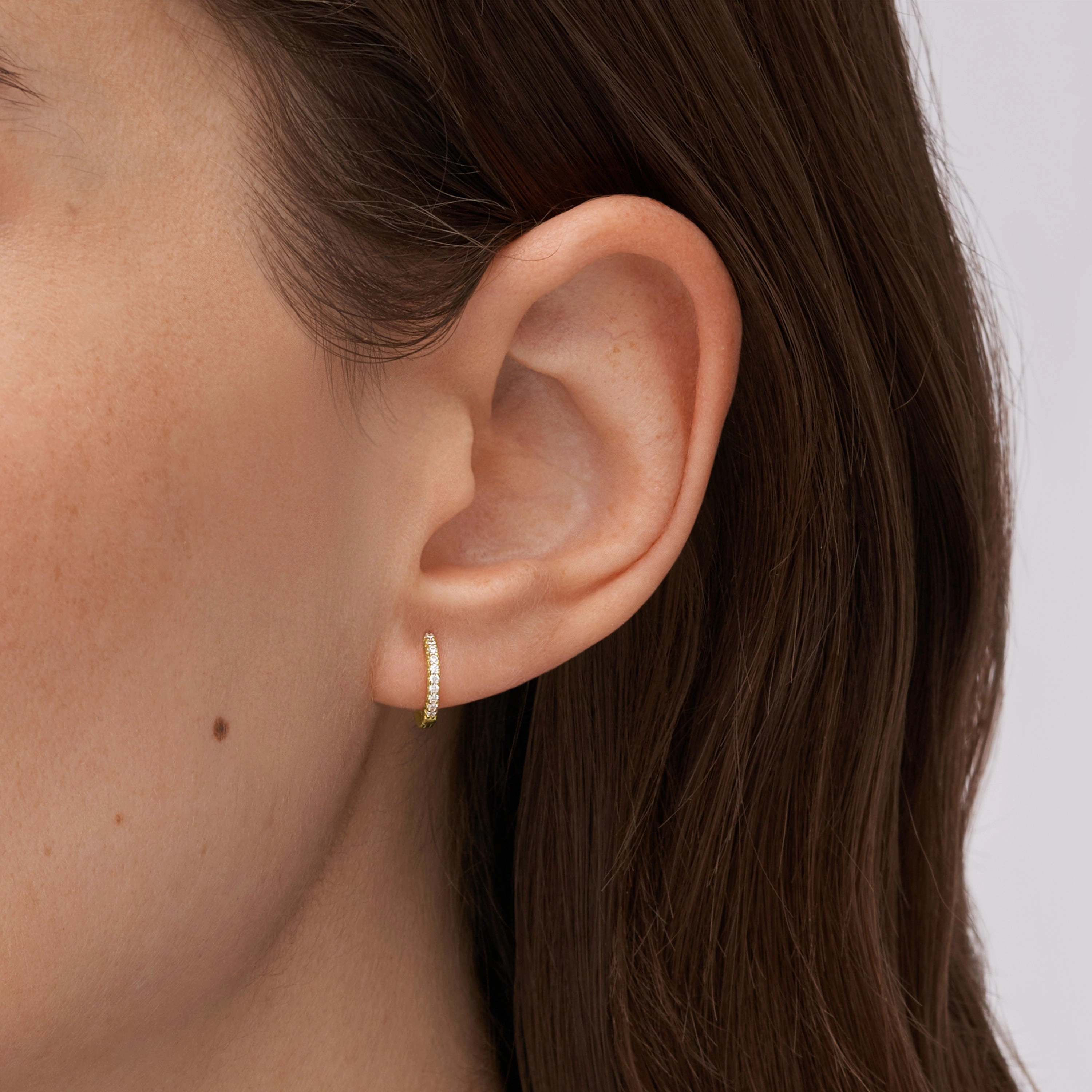 Sterling All Stacked Up Gold-Tone Sterling Silver Hoop Earrings