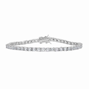 Sterling Silver 3mm Prong Set Tennis Bracelet, 7.25" suit-set  