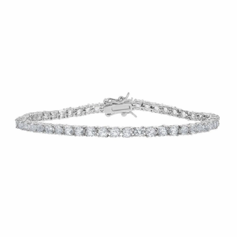Sterling Silver 3mm Prong Set Tennis Bracelet, 7.25" suit-set  