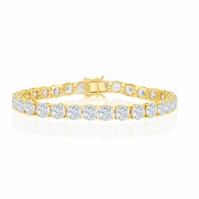 Sterling Silver 6mm Prong-Set Round CZ Tennis Bracelet, 7.5" suit-set  