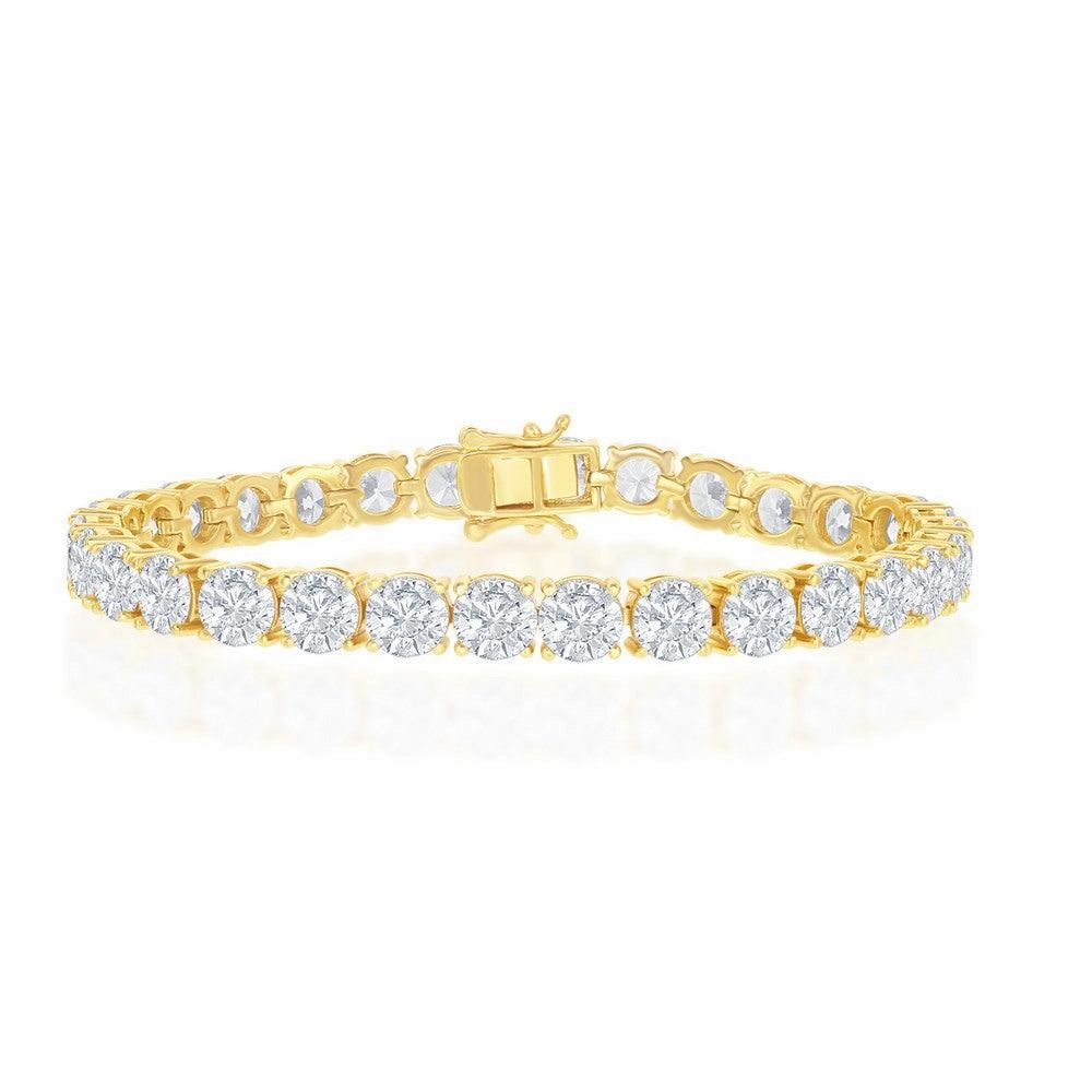 Sterling Silver 6mm Prong-Set Round CZ Tennis Bracelet, 7.5" suit-set  