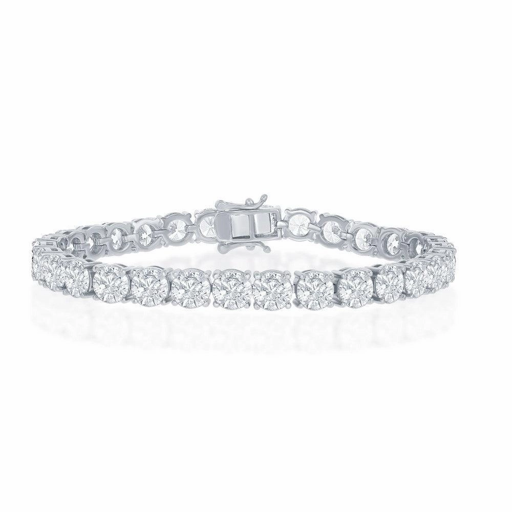 Sterling Silver 6mm Prong-Set Round CZ Tennis Bracelet, 7.5" suit-set  