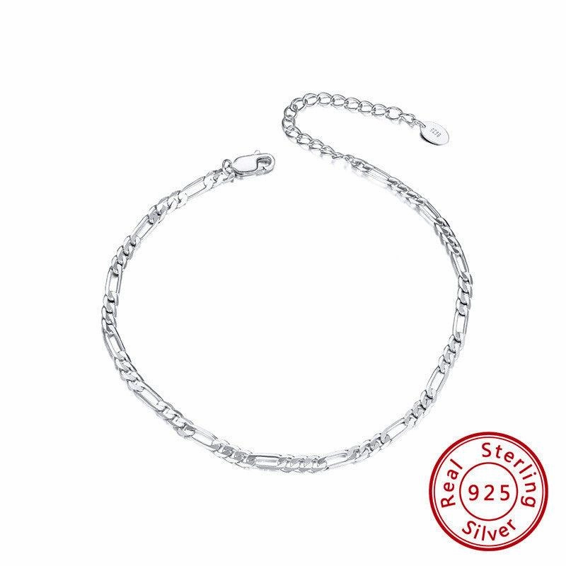 Sterling Silver Anklet Car Flower Chain