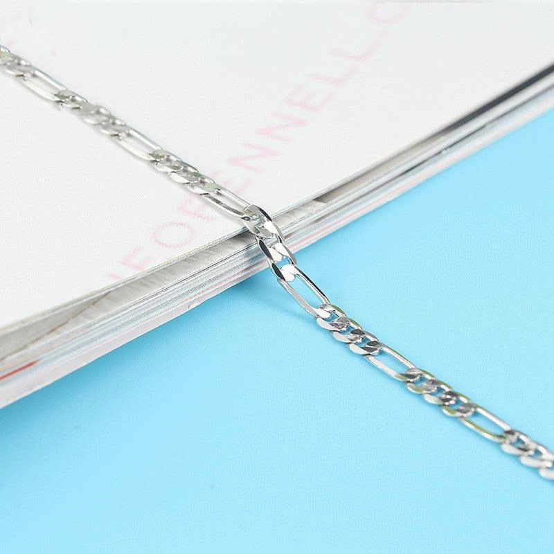 Sterling Silver Anklet Car Flower Chain