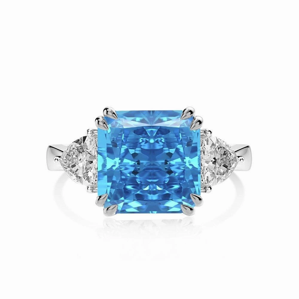 Sterling Silver High Carbon Diamond Ring Female Luxury