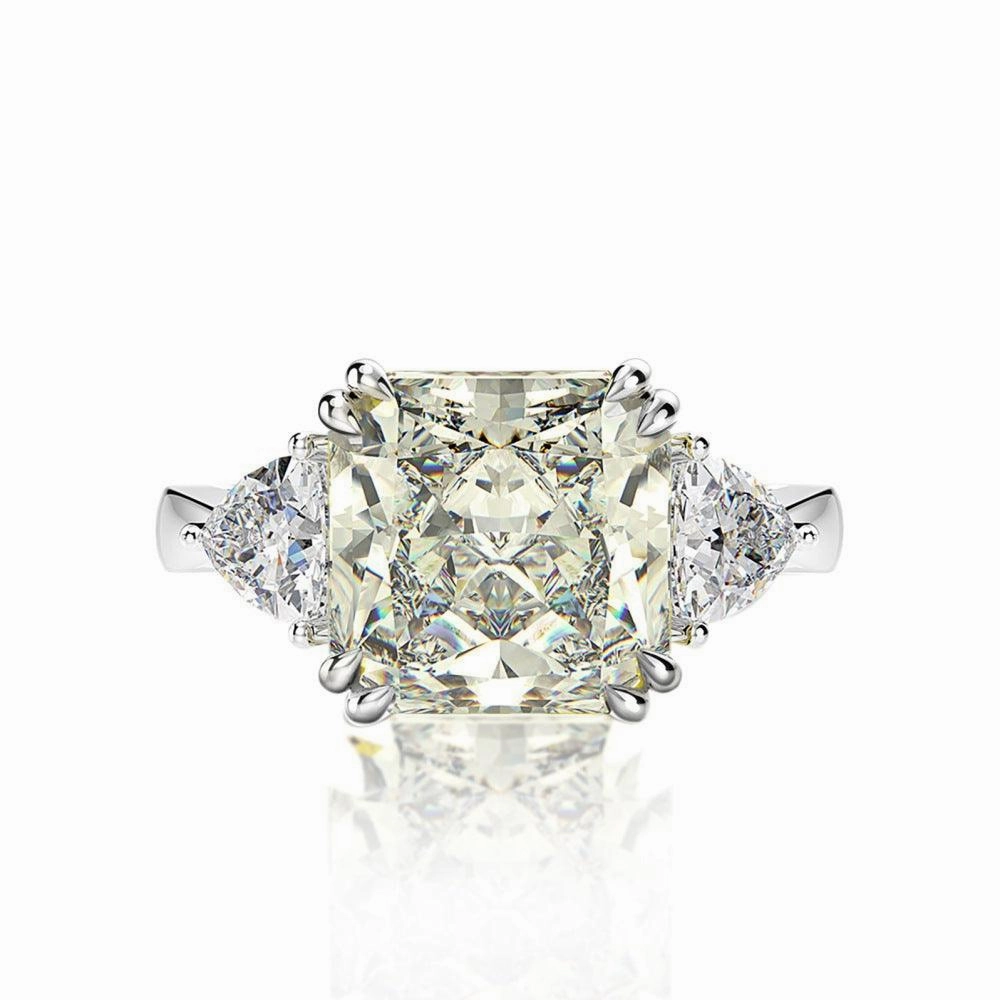 Sterling Silver High Carbon Diamond Ring Female Luxury