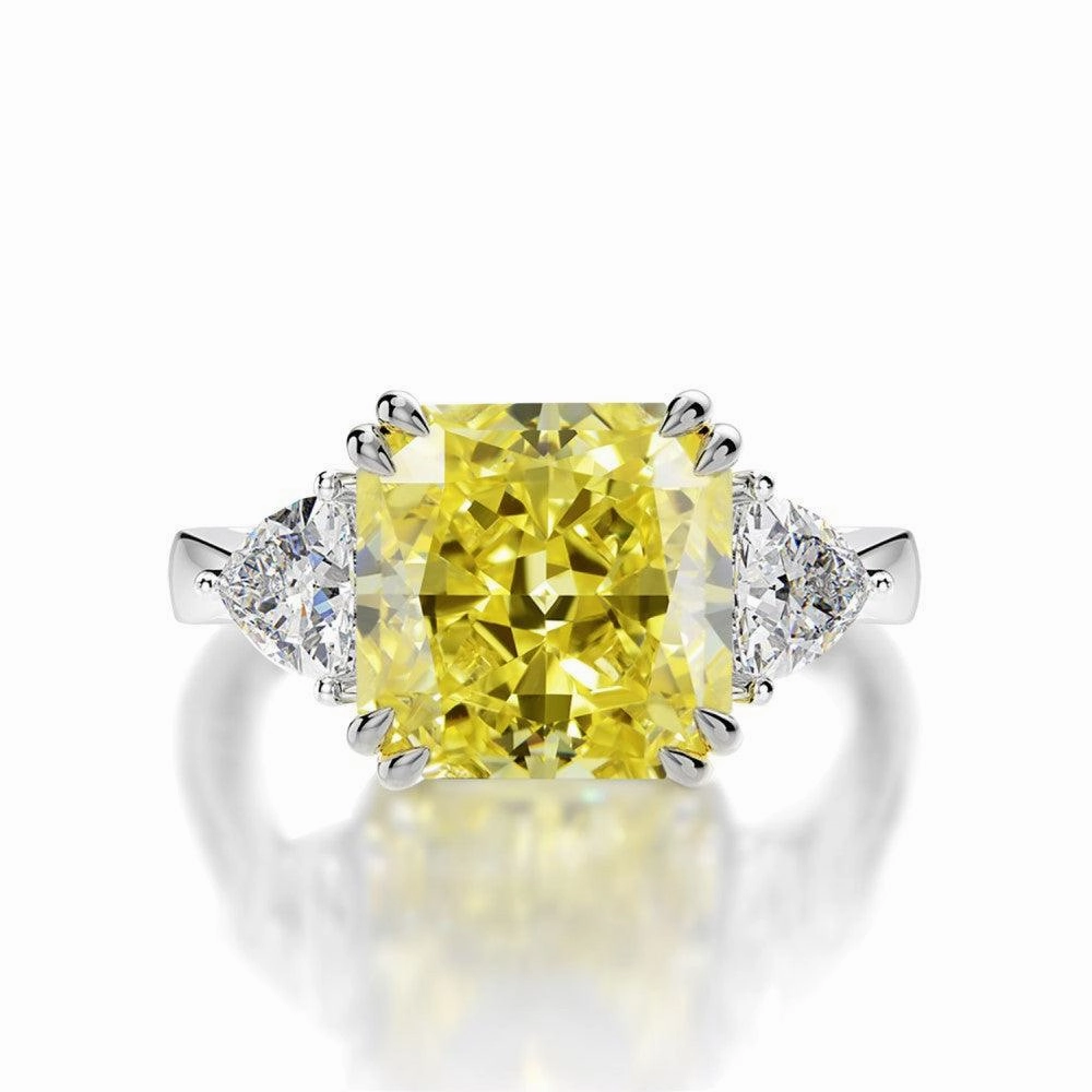 Sterling Silver High Carbon Diamond Ring Female Luxury