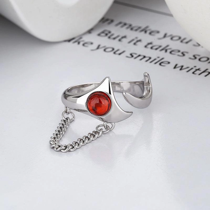 Sterling Silver Irregular Chain Jacinth Ring