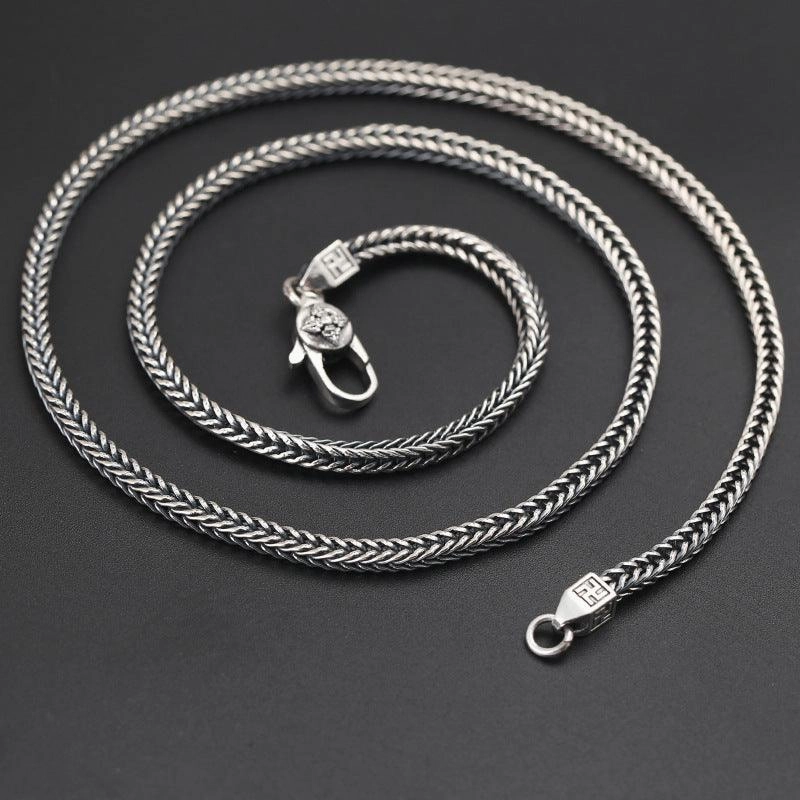Sterling Silver Jewelry Thai Silver Diamond Pestle Necklace 