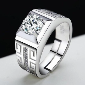 Sterling Silver Momulberry Stone S925 Fortune Character Ring 