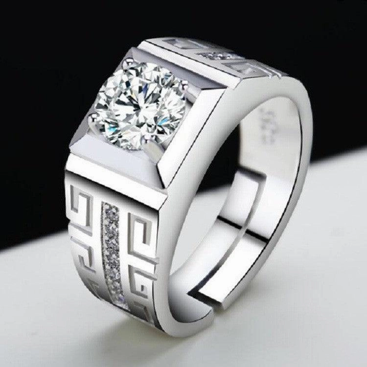 Sterling Silver Momulberry Stone S925 Fortune Character Ring 
