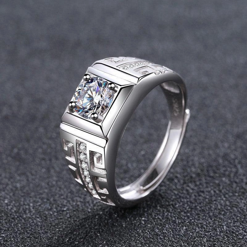 Sterling Silver Momulberry Stone S925 Fortune Character Ring