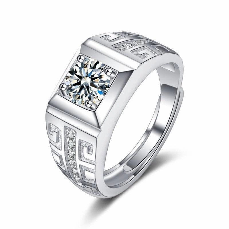 Sterling Silver Momulberry Stone S925 Fortune Character Ring