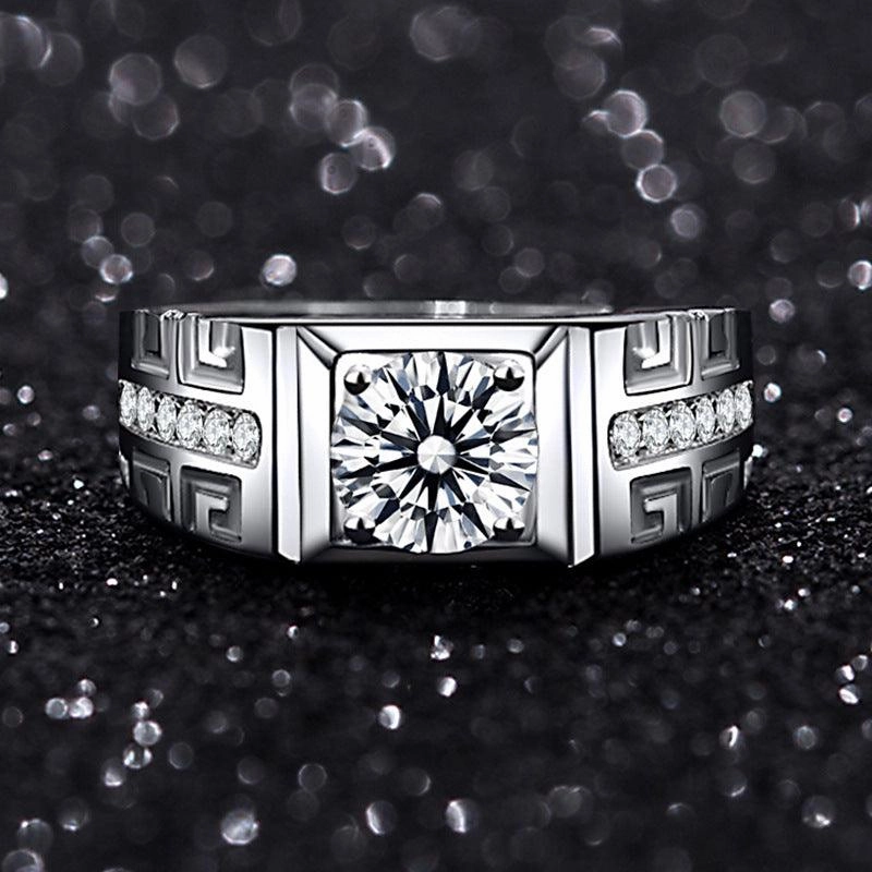 Sterling Silver Momulberry Stone S925 Fortune Character Ring