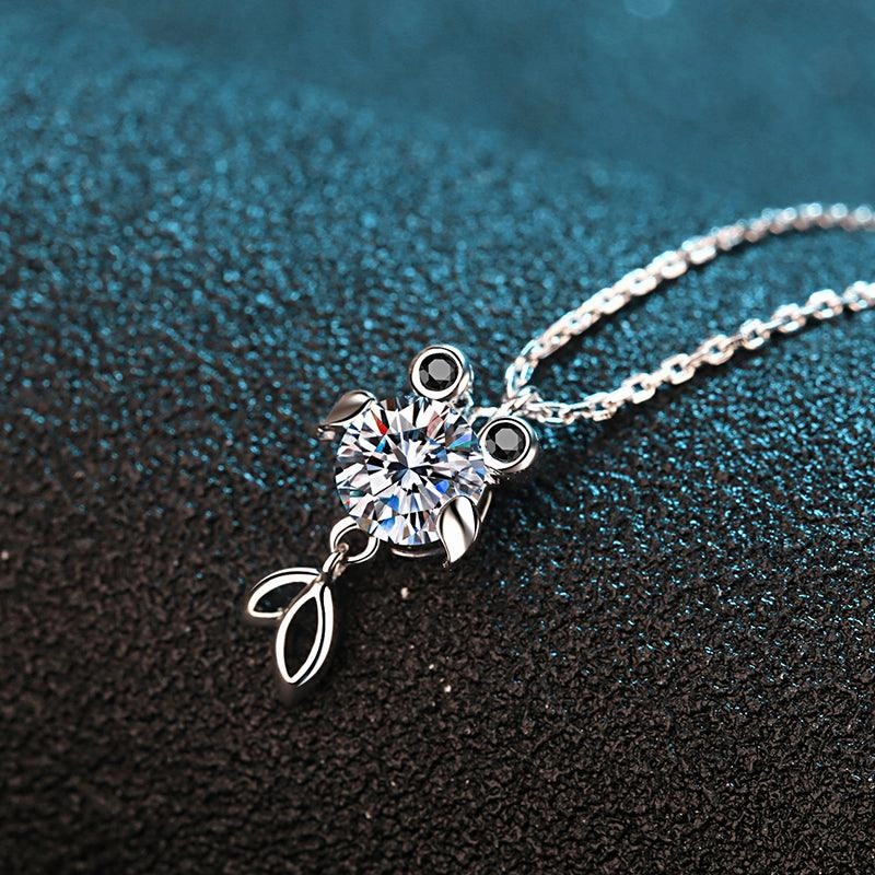 Sterling Silver Mosang Diamond Fish Necklace