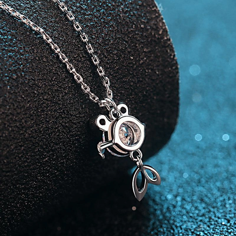 Sterling Silver Mosang Diamond Fish Necklace