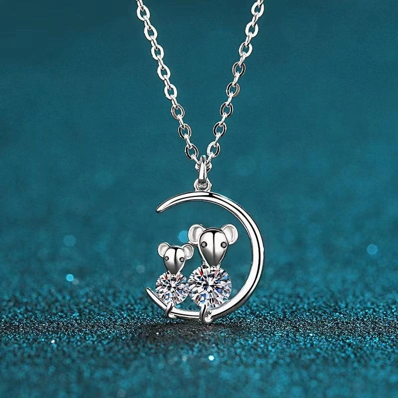 Sterling Silver Mosang Diamond Necklace Pendant
