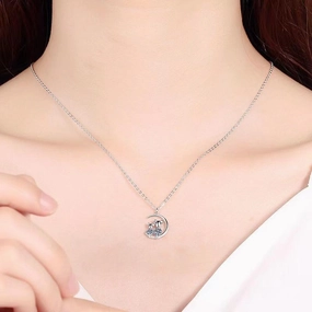 Sterling Silver Mosang Diamond Necklace Pendant 