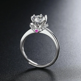 Sterling Silver Mosanne Diamond Ring 