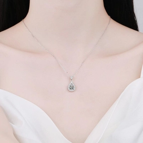 Sterling Silver Necklace For Women Moissanite Delicate 