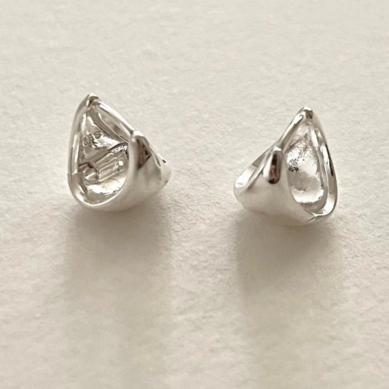 Sterling Silver Oval Earring Earrings Personality