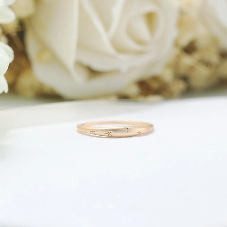 Sterling Silver Plated 14K Gold Star Gold Ring