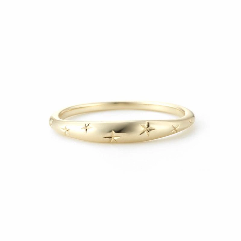 Sterling Silver Plated 14K Gold Star Gold Ring