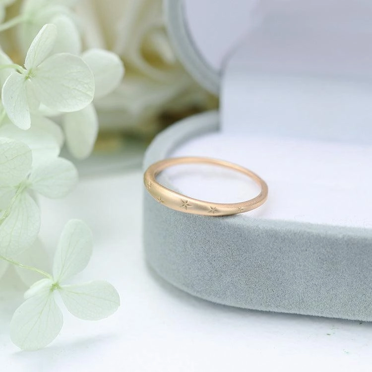Sterling Silver Plated 14K Gold Star Gold Ring