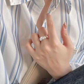 Sterling Silver Ring Niche Design Sense Abnormal Shape 