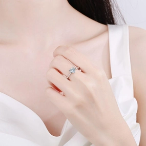 Sterling Silver Ring Simple Shaped Heart 