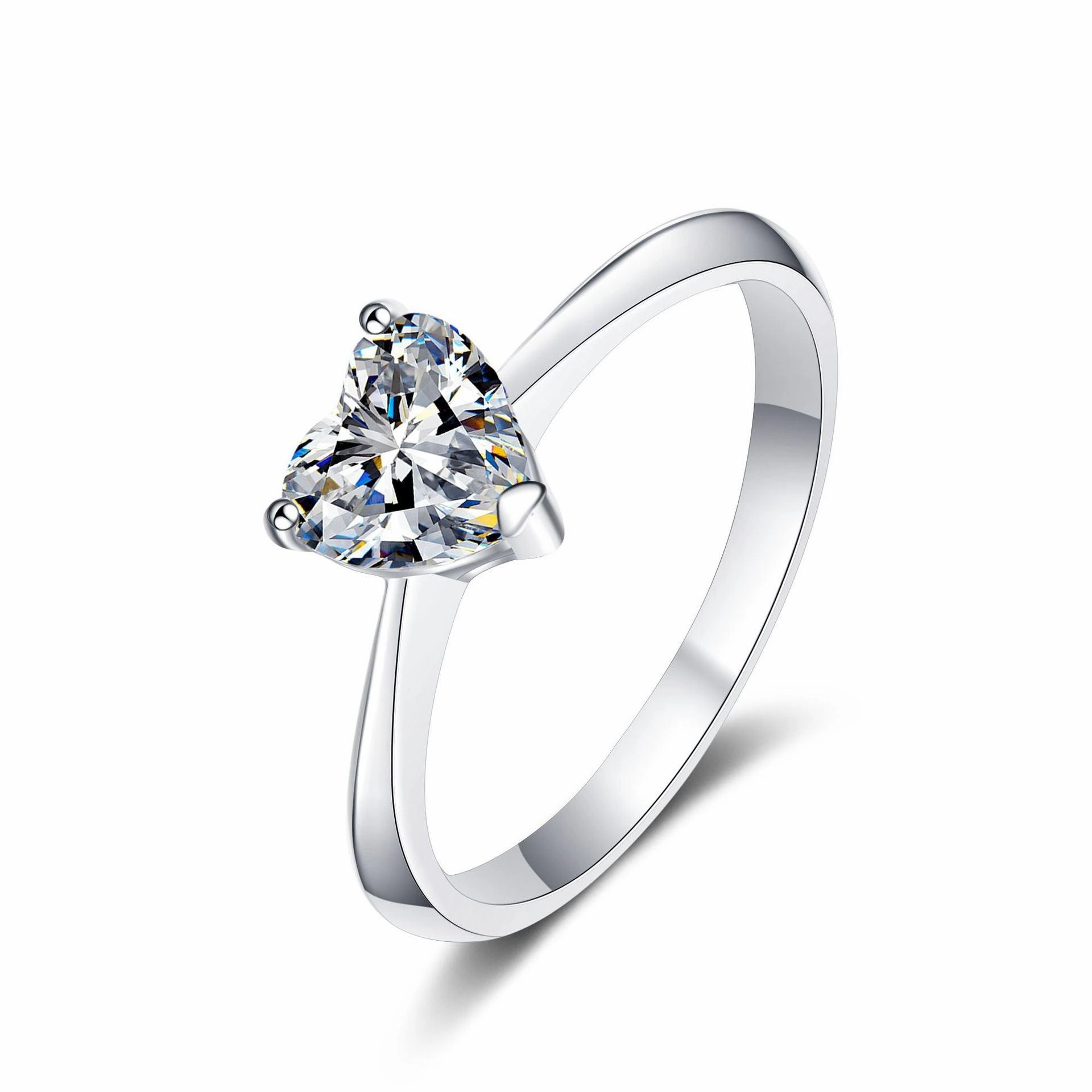 Sterling Silver Ring Simple Shaped Heart