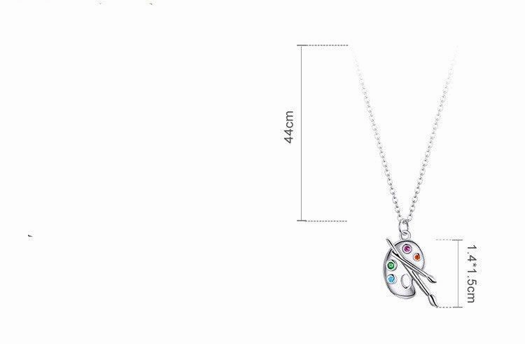 Sterling Silver S925 Necklace Female Color Zircon