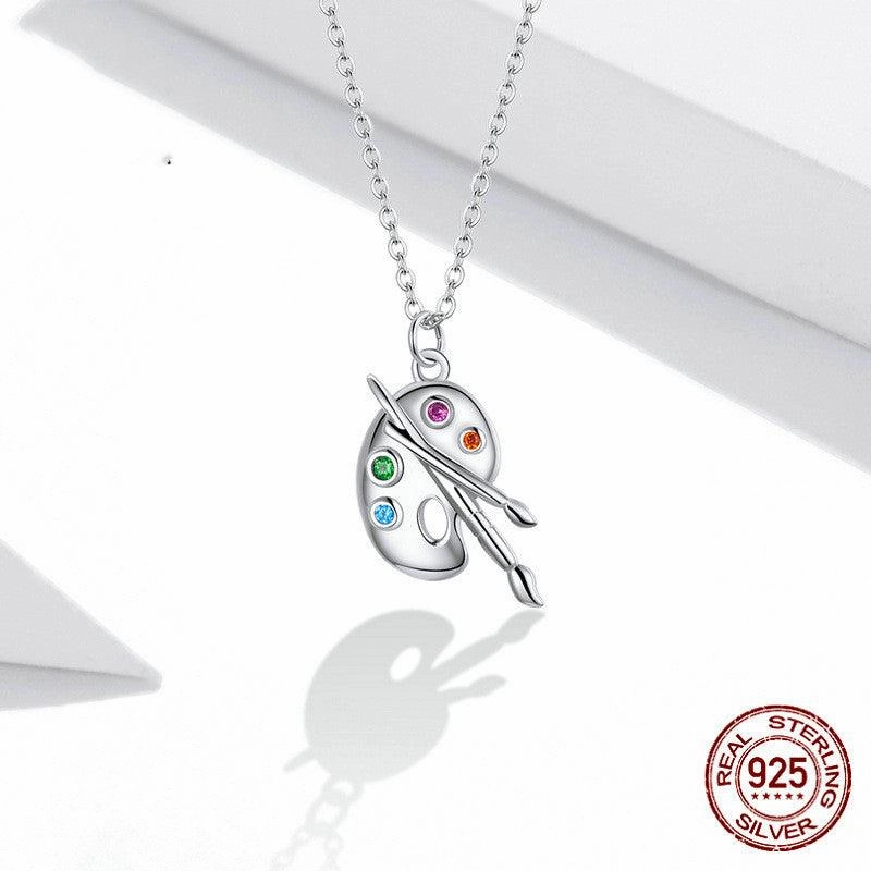 Sterling Silver S925 Necklace Female Color Zircon