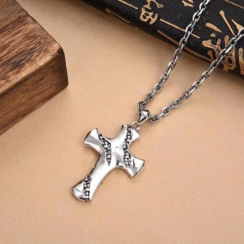 Sterling Silver Small Fission Cross Pendant