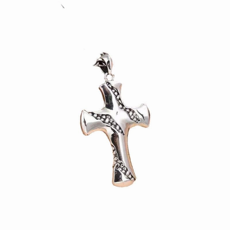 Sterling Silver Small Fission Cross Pendant