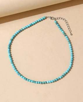 Stone Beaded Necklace texture-rose-gold  
