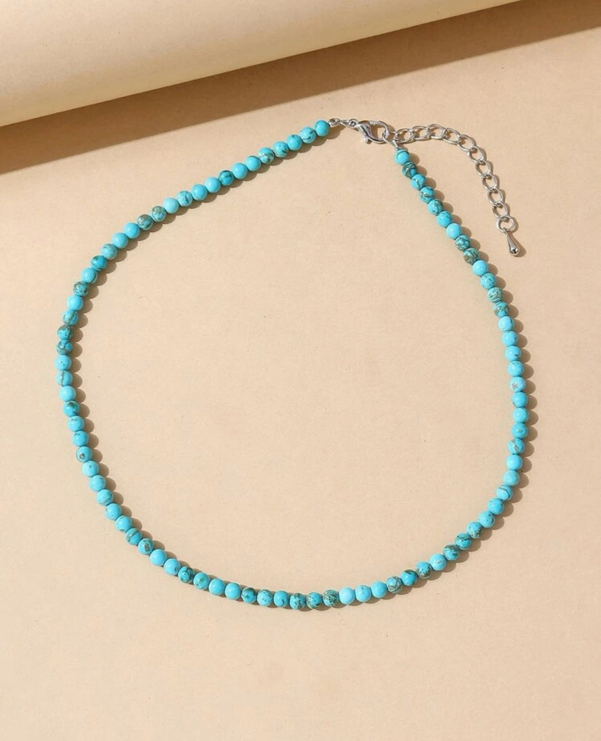 Stone Beaded Necklace texture-rose-gold  