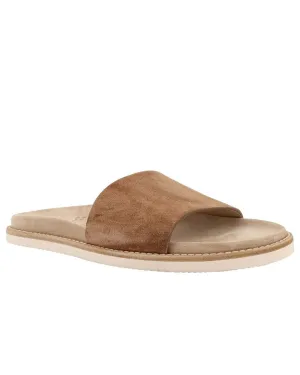 Suede Slide Sandalen in Braun