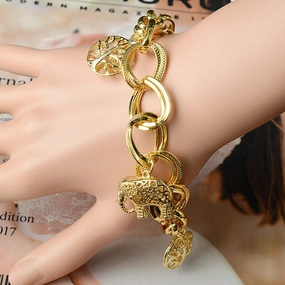 Sunshine Fashion Jewelry Gold Charm Bracelet 