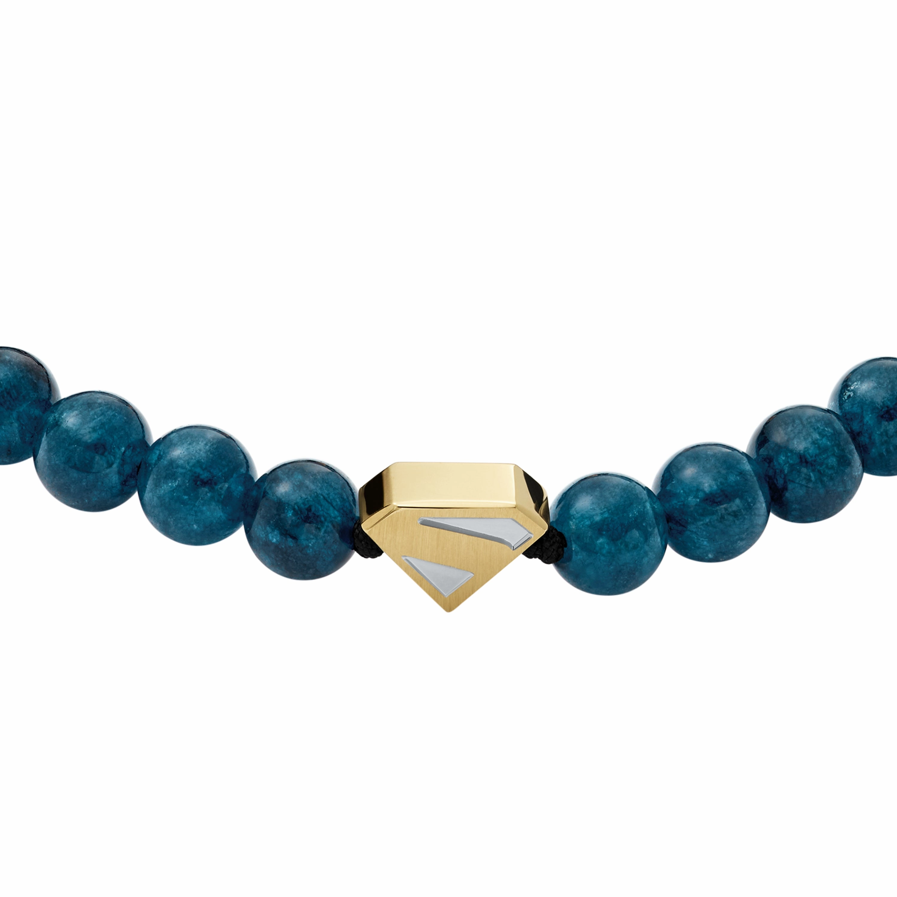 Superman x Fossil Navy Blue Stainless Steel Beaded Bracelet