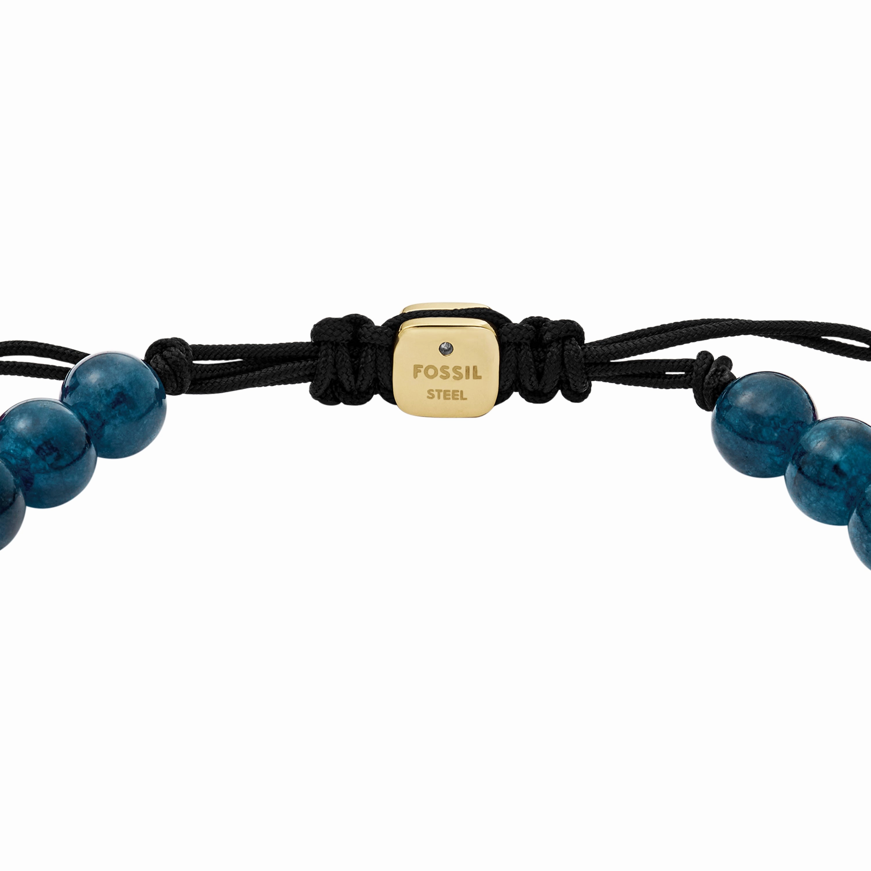 Superman x Fossil Navy Blue Stainless Steel Beaded Bracelet