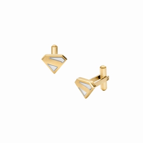 Superman x Fossil Two-Tone Stainless Steel Cuff Links fashion-jewelry  