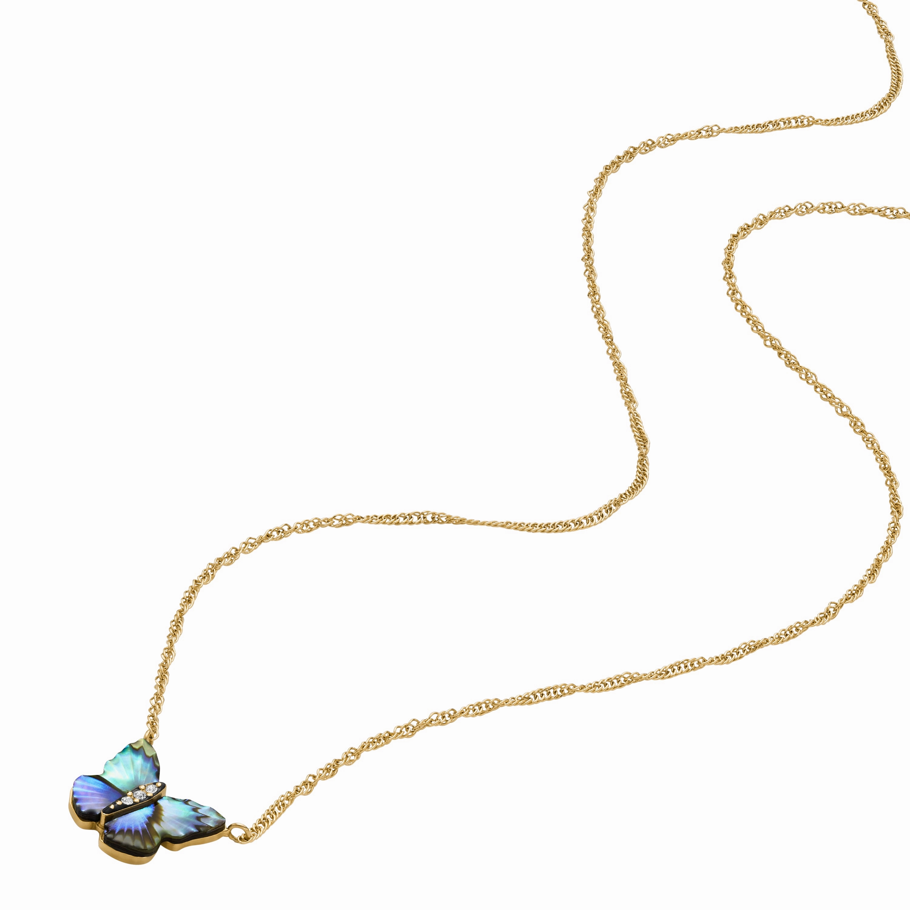 Sutton Butterfly Wings Multicolor Abalone Pendant Necklace