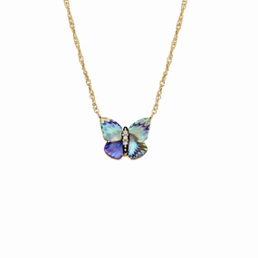 Sutton Butterfly Wings Multicolor Abalone Pendant Necklace fashion-jewelry  
