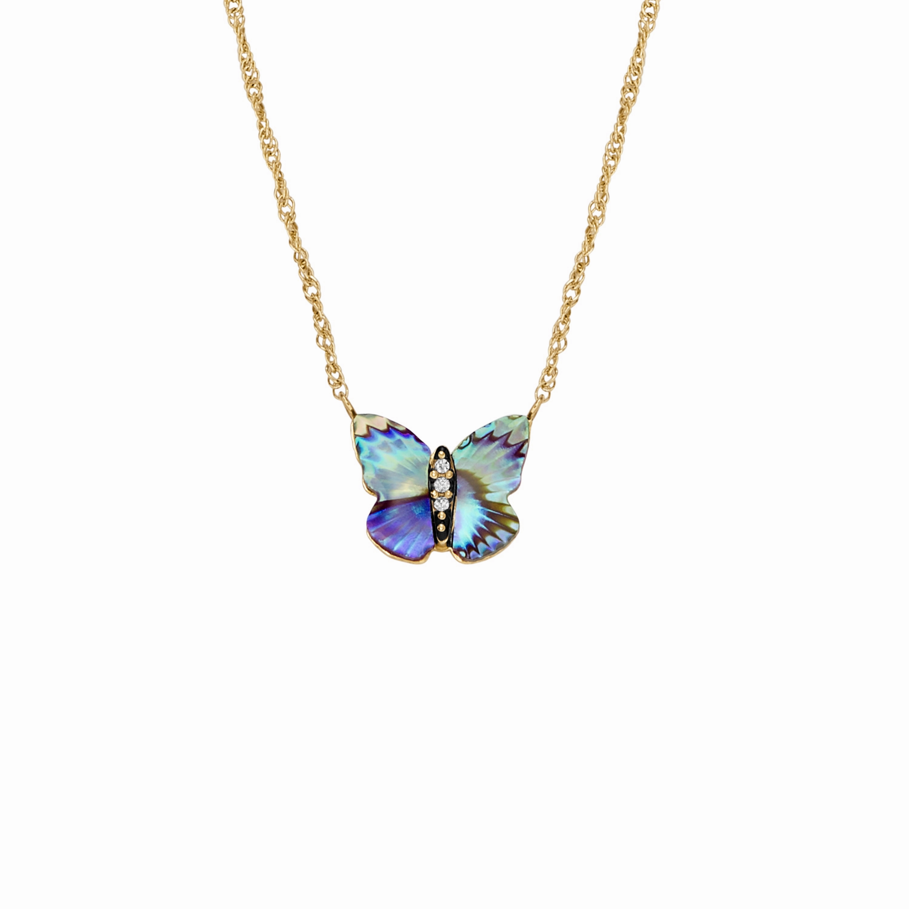 Sutton Butterfly Wings Multicolor Abalone Pendant Necklace fashion-jewelry  