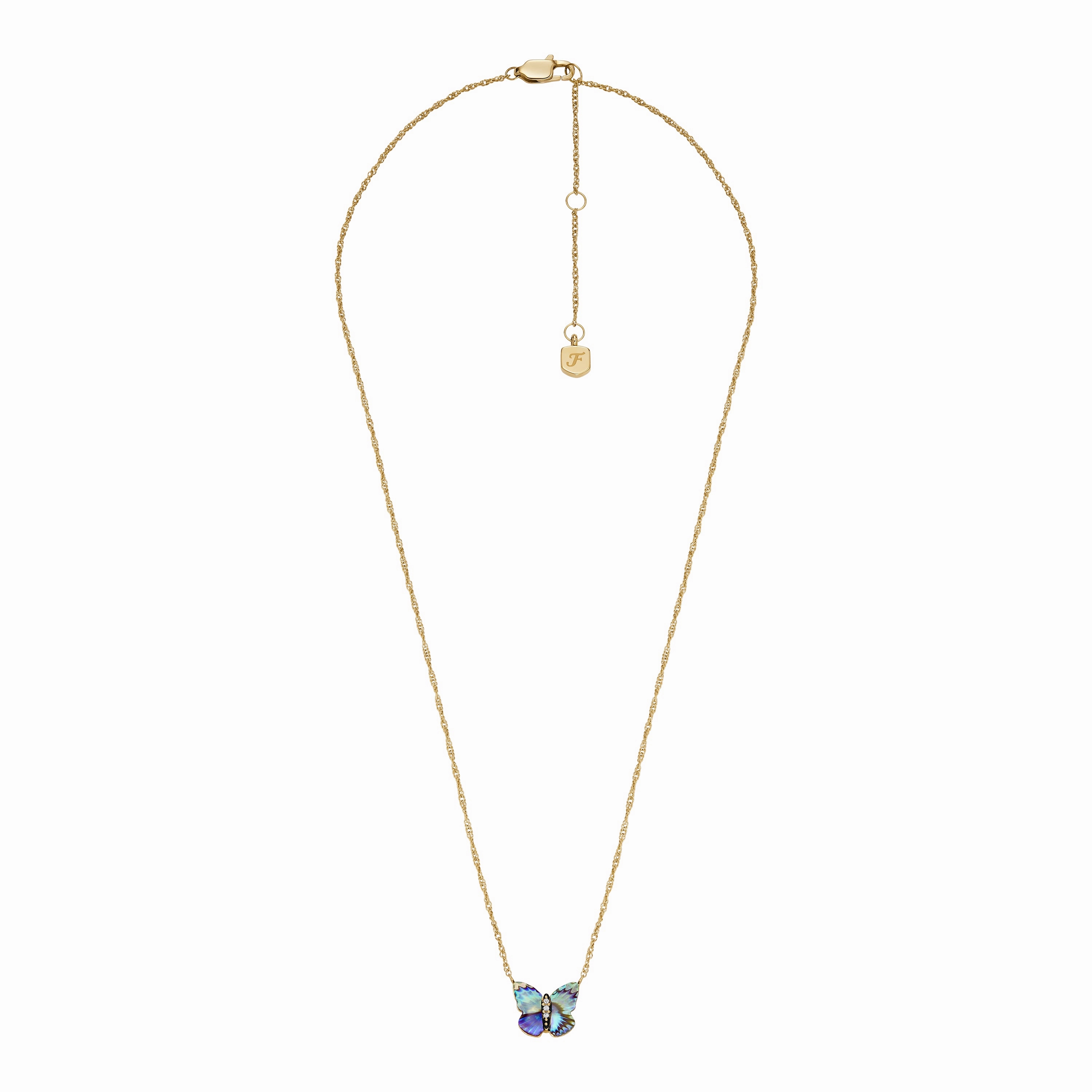 Sutton Butterfly Wings Multicolor Abalone Pendant Necklace